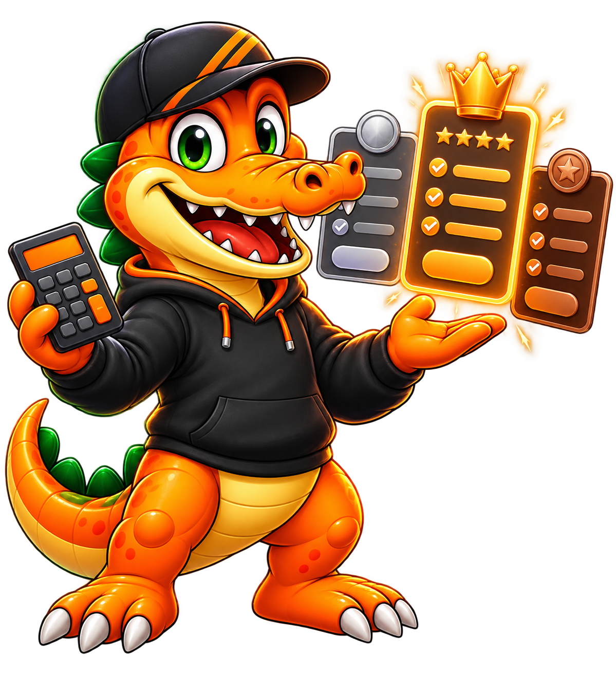 Kathiyawadi mascot helping compare digital packages
