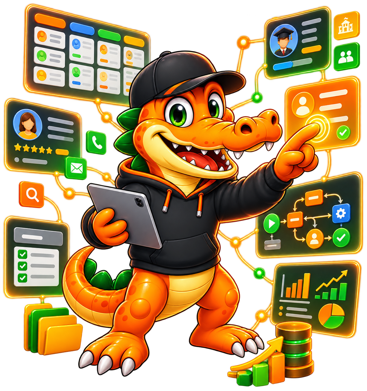 CRM & Management Web Application package mascot visual