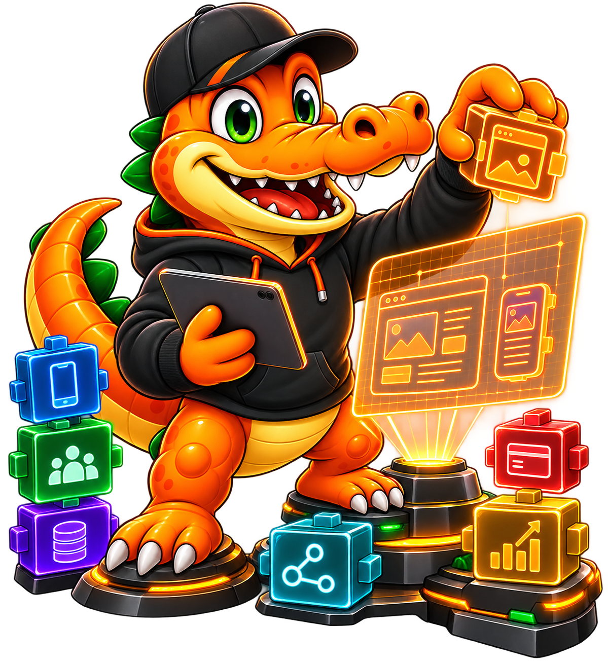 Website / Web App / CRM — Custom Scope package mascot visual