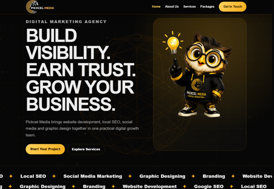 Pickcel Media — Digital Agency Website artwork